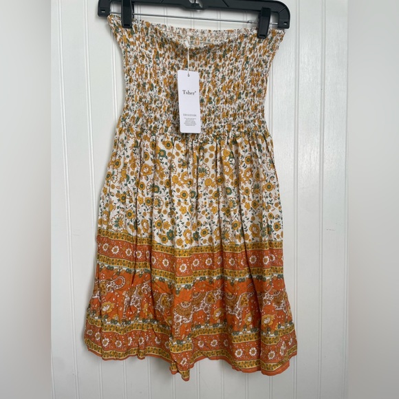 Strapless sundress with floral design - Picture 3 of 4